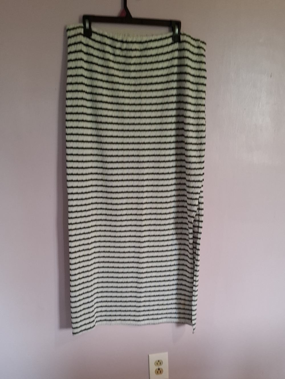 Almost Famous Black and White Striped Pencil Skirt